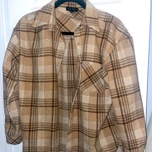 brown neutral colored flannel